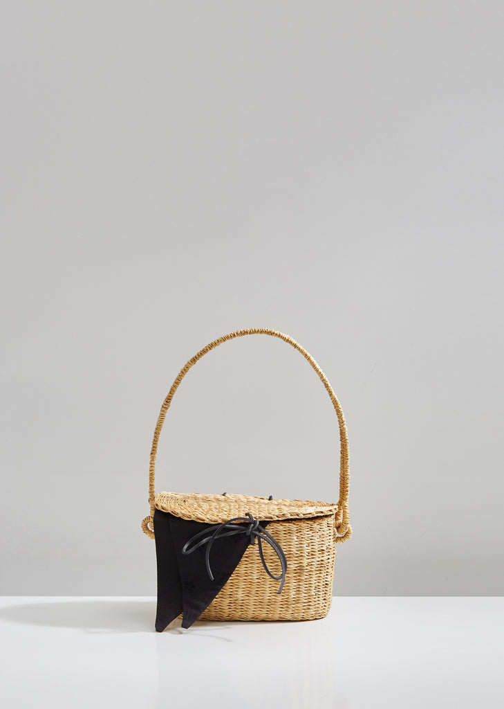 Mini Jeanne Flor Straw Basket Bag