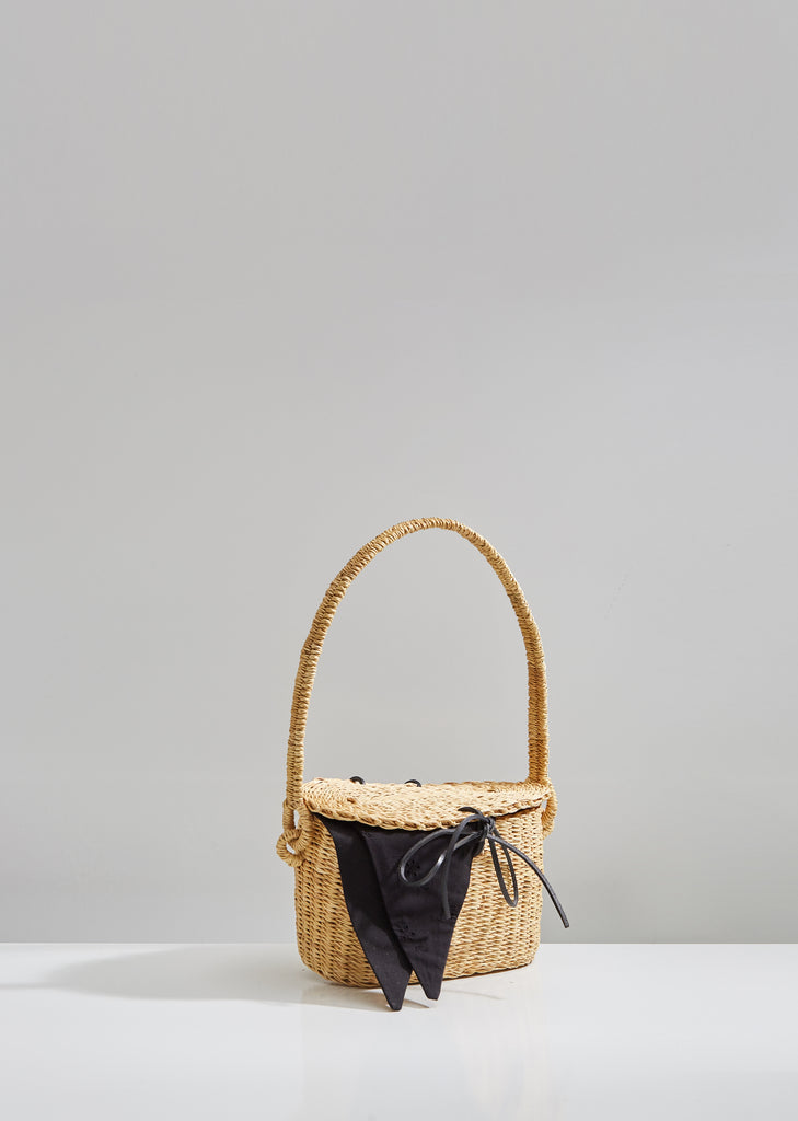 Mini Jeanne Flor Straw Basket Bag