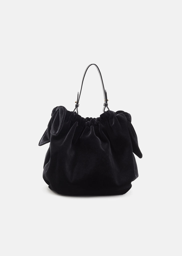 Double Bow Bonded Velvet Bag