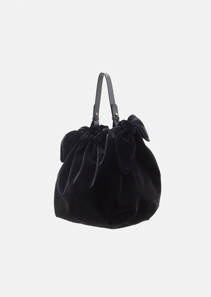 Double Bow Bonded Velvet Bag