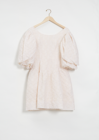 Layered Puff Sleeve Dress — Blush