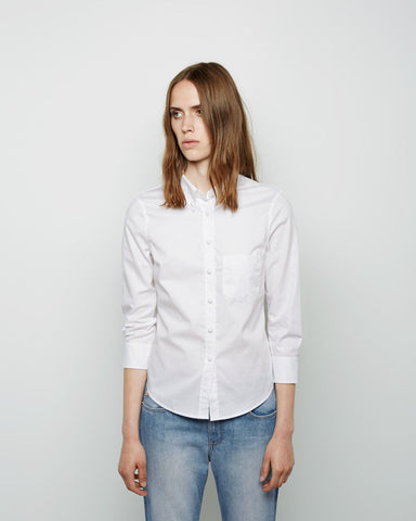Cropped Sleeve Pique Shirt