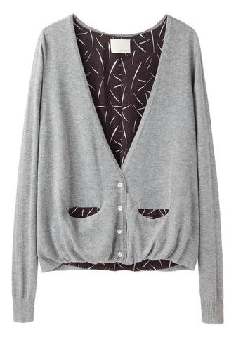 Gathered Cashmere Cardigan