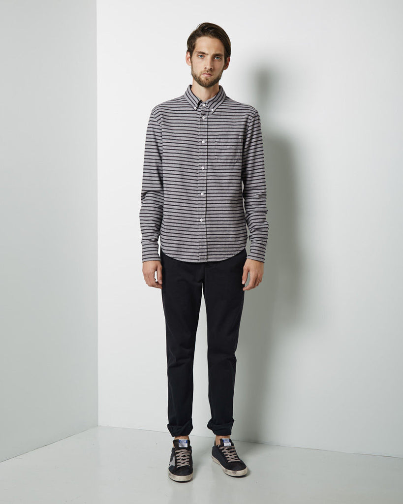Horizontal Stripe Button Down Shirt
