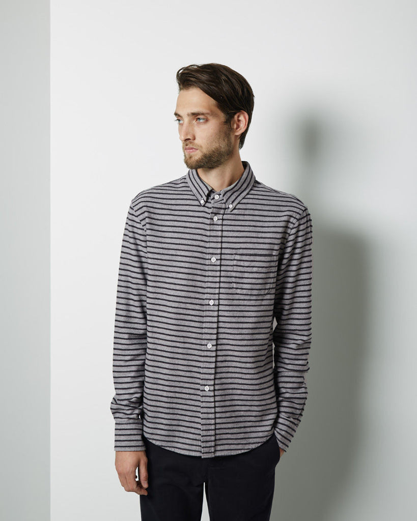 Horizontal Stripe Button Down Shirt