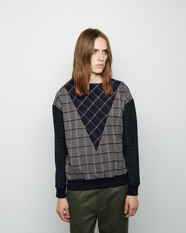 Mixed Plaid Sweatshirt