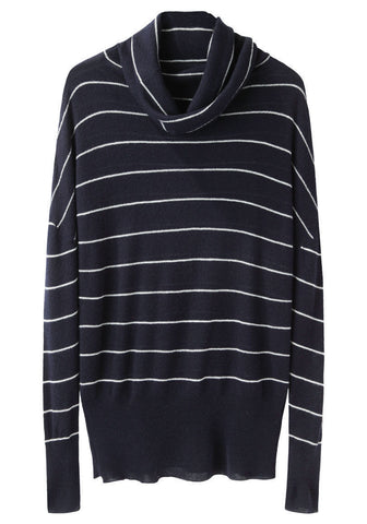 Striped Cashmere Turtleneck - CXL