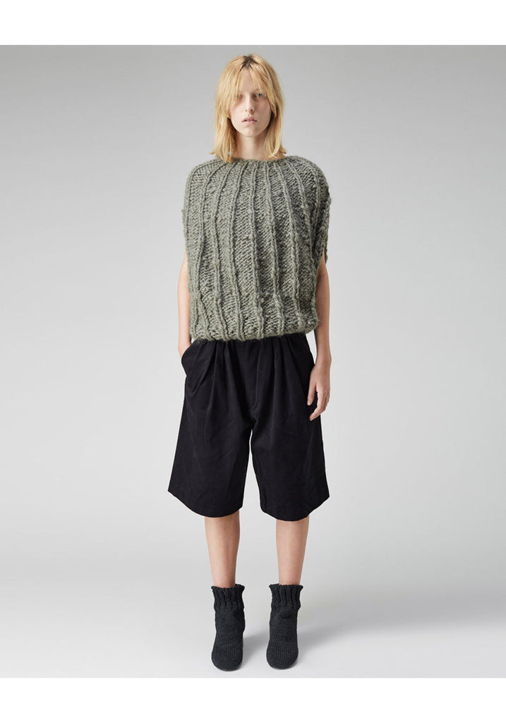 Pleated Bermuda Shorts