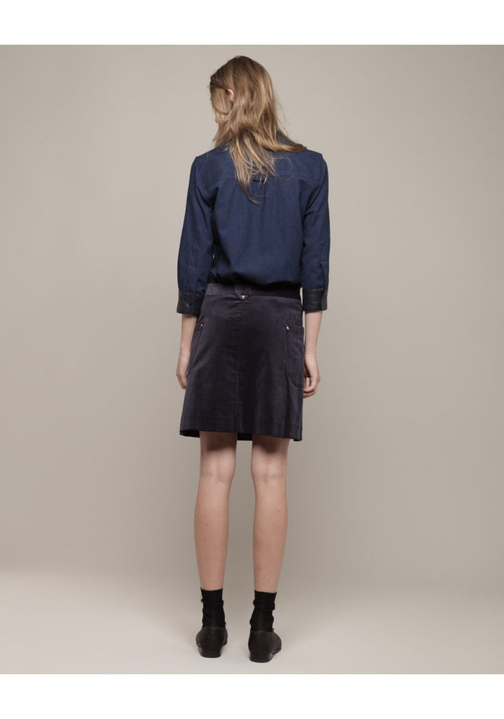 Corduroy Zip Skirt