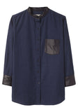 Leather Trim Shirt