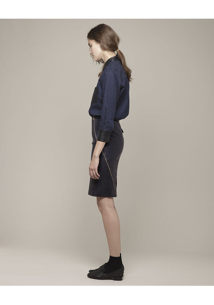 Leather Zip Skirt