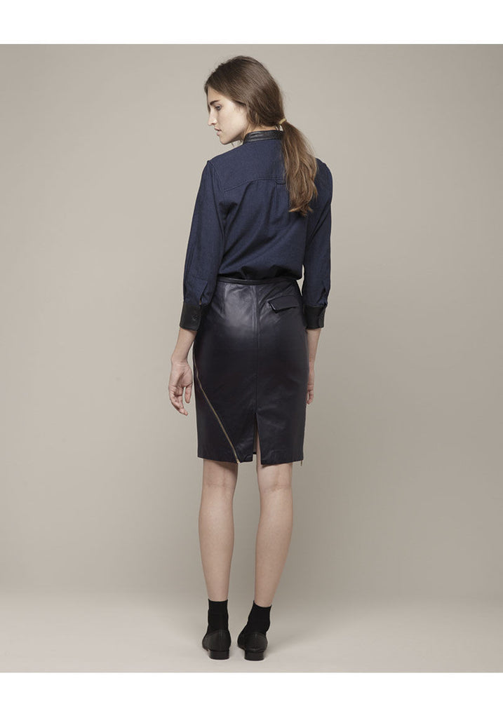 Leather Zip Skirt