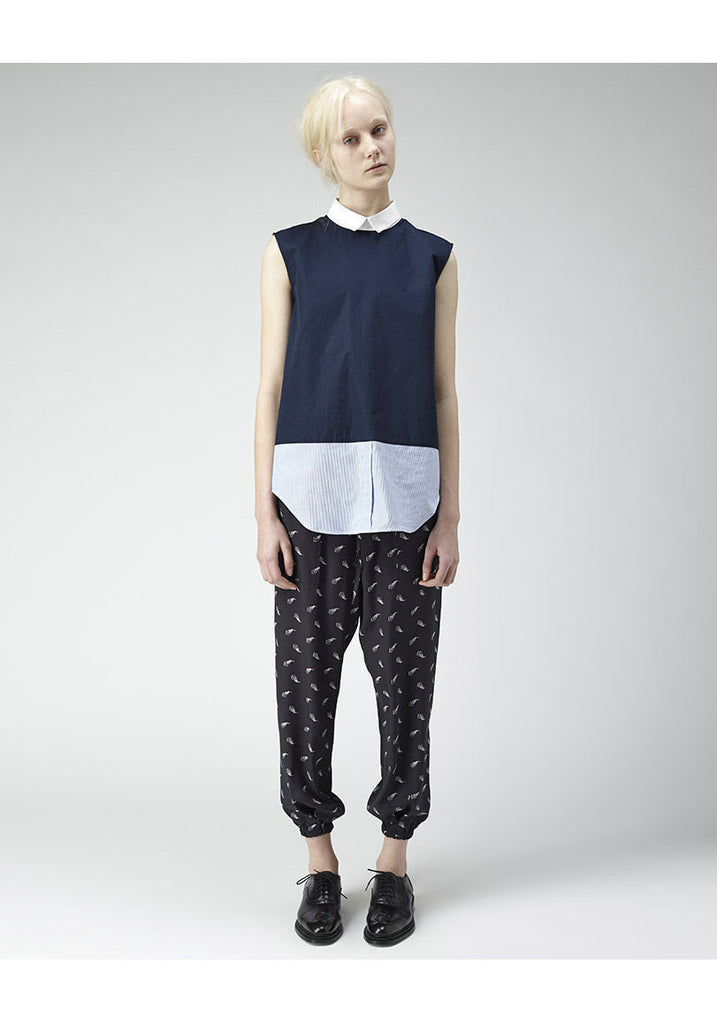 Mixed Sleeveless Shirt