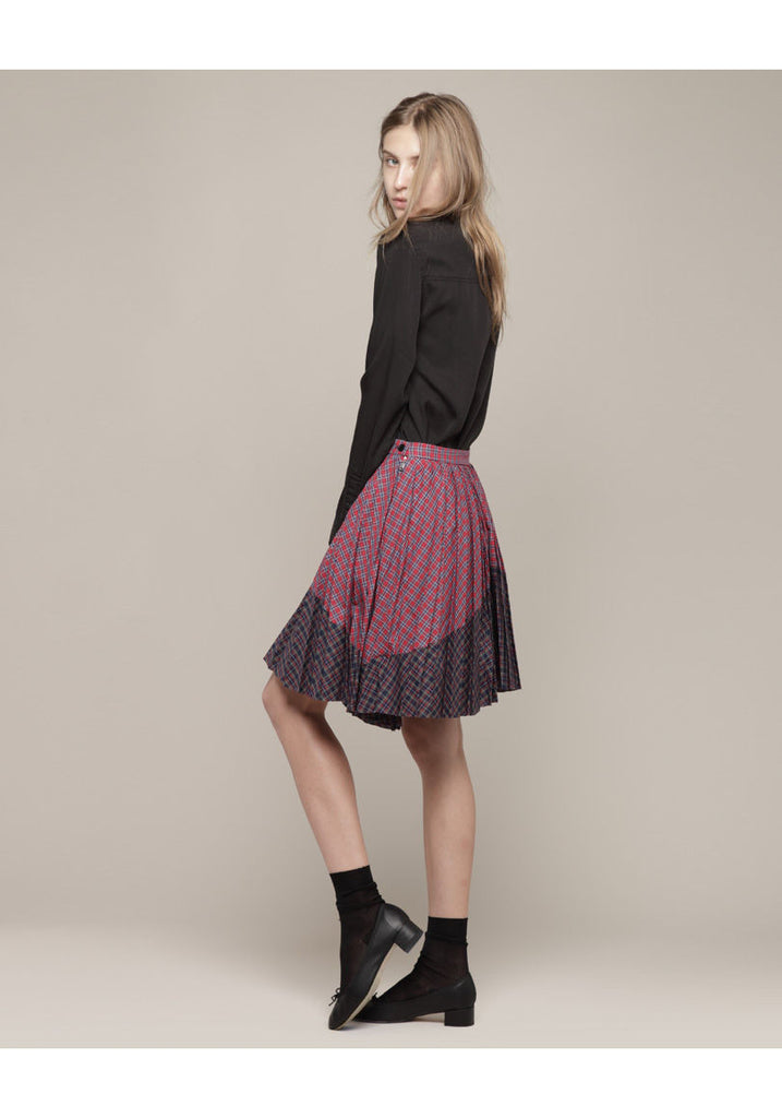 Plaid Pleated Skirt