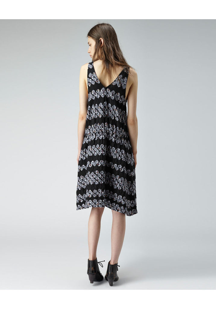 Shibori Plaid Dress