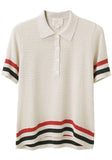 Striped Mesh Polo