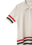 Striped Mesh Polo