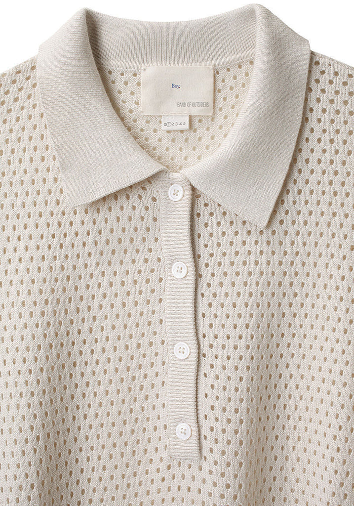Striped Mesh Polo