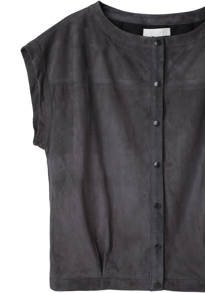 Button Front Suede Shirt