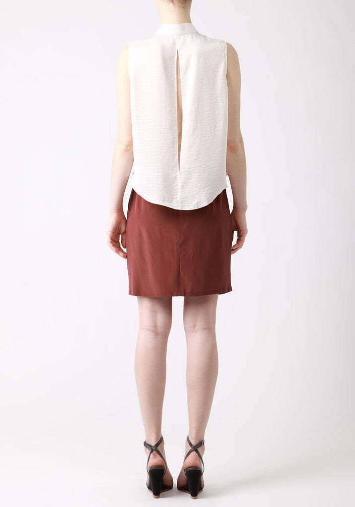 Pleated Silk Mini Skirt