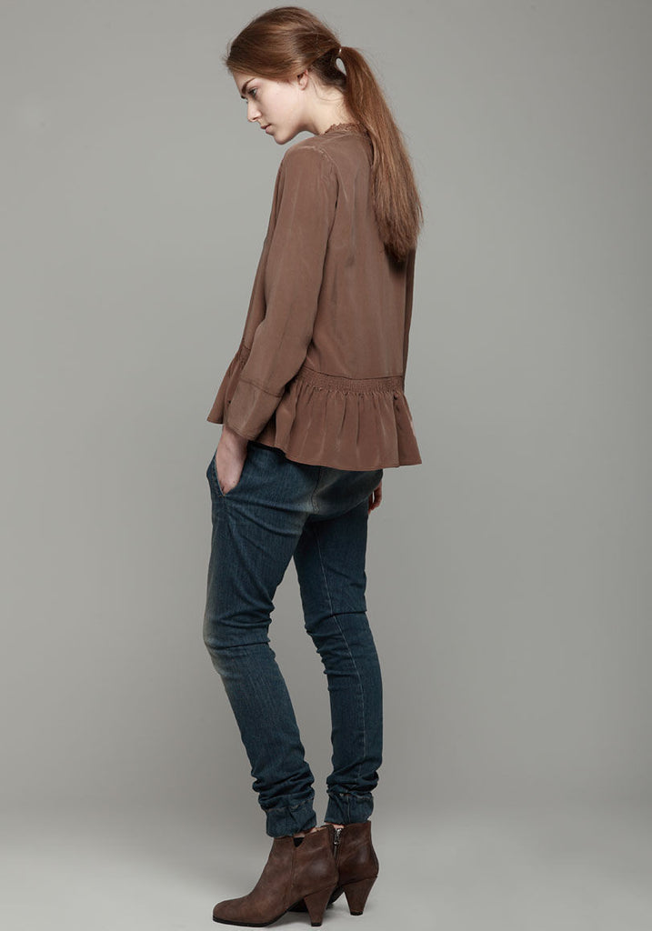 Smocked Blouse With Lace