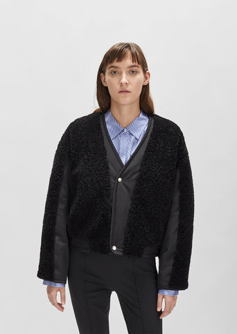 Shearling Twill Bomber