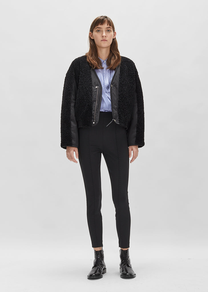 Shearling Twill Bomber