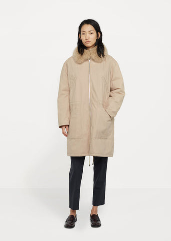 Cotton Coat Fox Collar