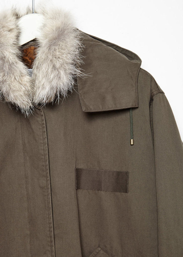 Coyote Fur-Lined Fishtail Parka