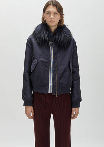 Rabbit Fur Collar Bomber