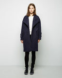 Crushed Wool Cocoon Coat