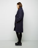Crushed Wool Cocoon Coat