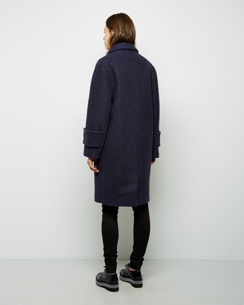 Crushed Wool Cocoon Coat