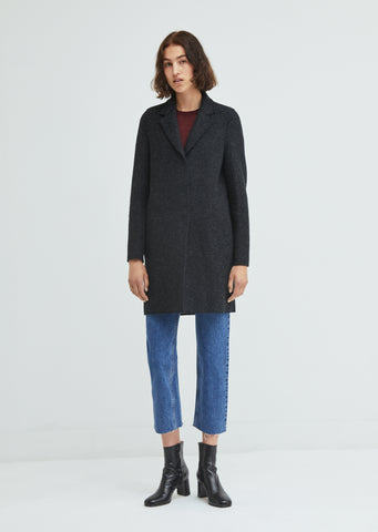 Boiled Wool Cocoon Coat