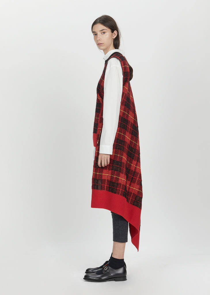 Wool Mohair Tartan Check Sweater