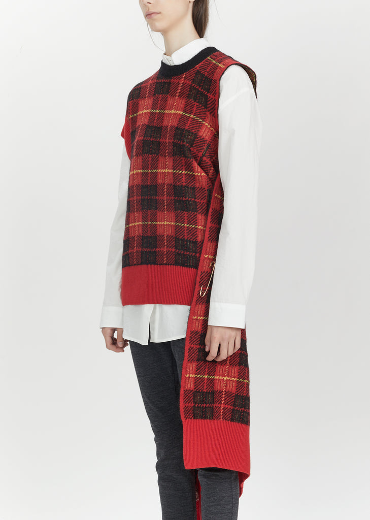 Wool Mohair Tartan Check Sweater