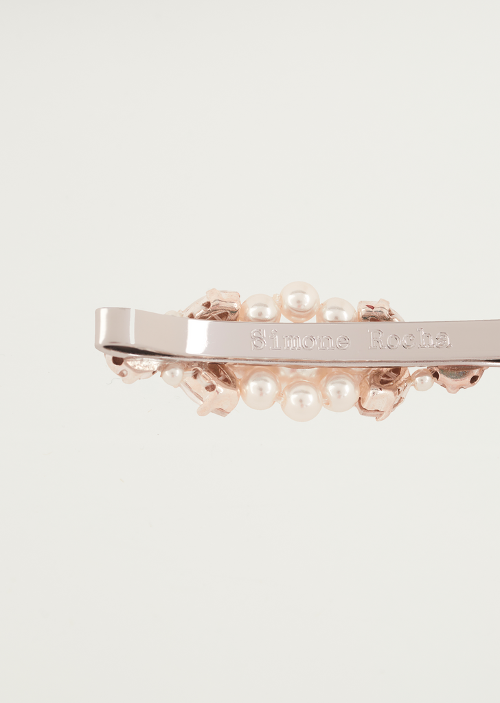 Mini Flower Hair Clip — Pearl/Crystal