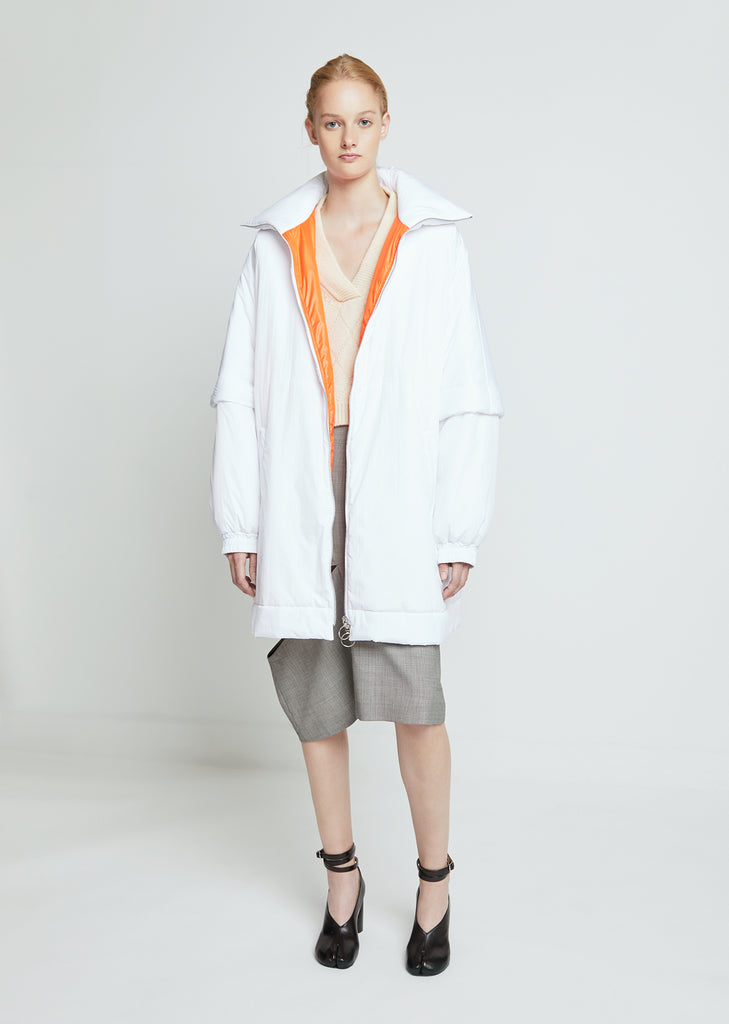 Water Repellent Nylon Coat with Contrast Lining