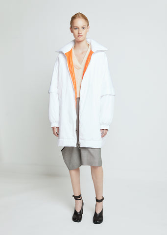 Water Repellent Nylon Coat with Contrast Lining