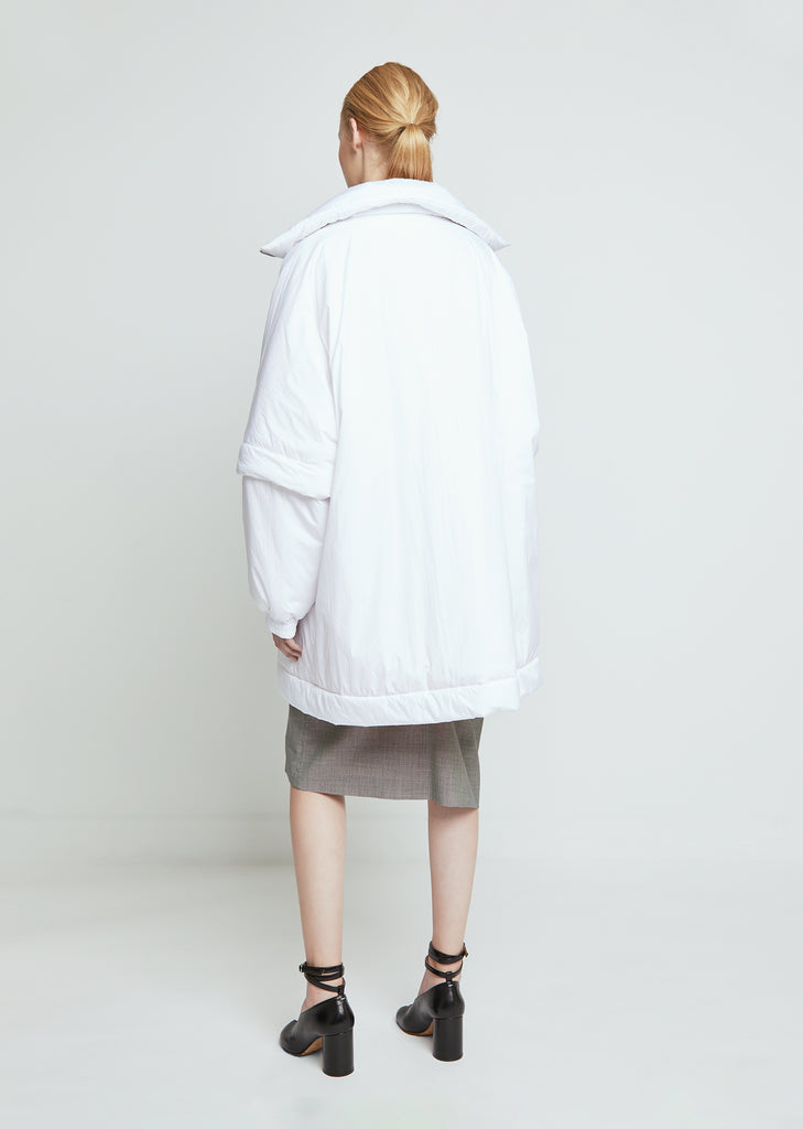 Water Repellent Nylon Coat with Contrast Lining