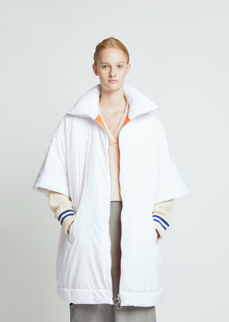 Water Repellent Nylon Coat with Contrast Lining