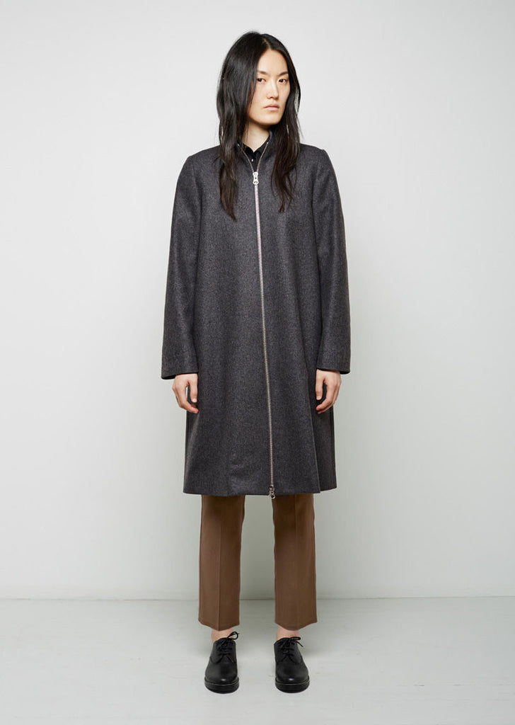 Wool Zip Front Coat