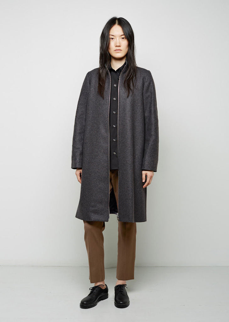 Wool Zip Front Coat