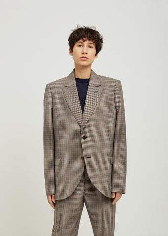 Micro Check Wool Blazer