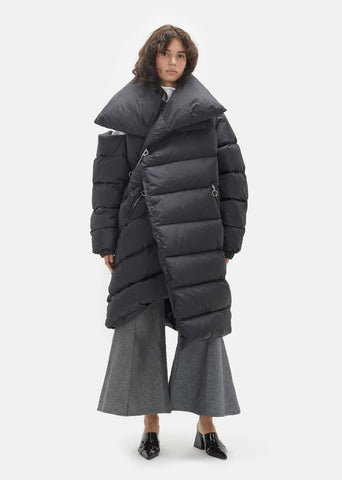 Waterproof Asymmetric Long Puffer Coat