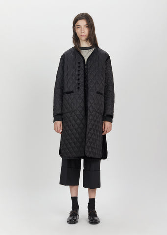 Quilted Cupra Long Coat