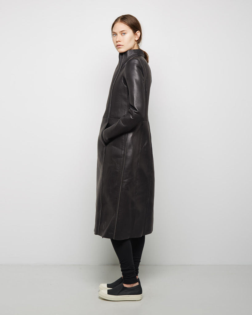 Eileen Leather Peacoat