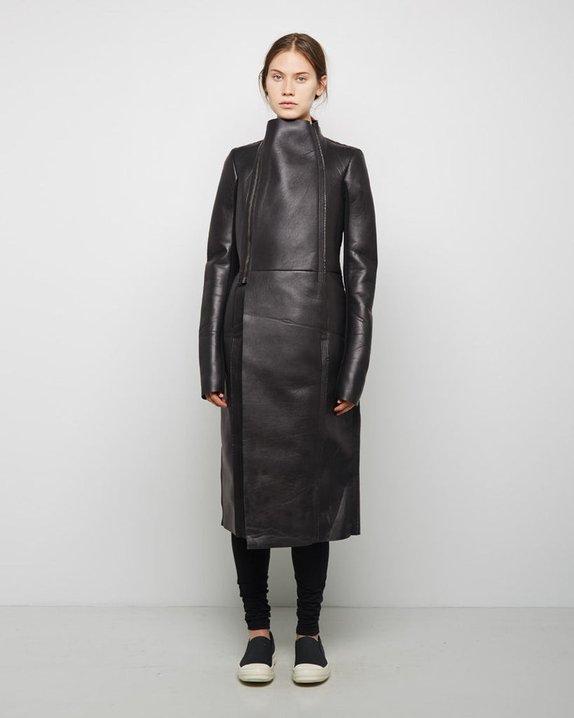 Eileen Leather Peacoat