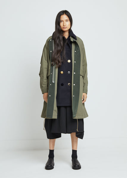 Cotton Nylon Oxford Coat by Sacai- La Garçonne