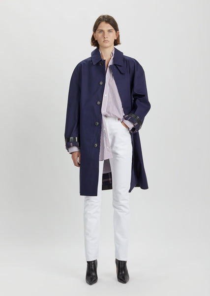 X Mackintosh Open Back Car Coat - Small / Navy